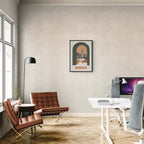 Zurich – A Window to the City - Poster displayed in modern office interior with stylish furniture.