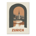 Zurich – A Window to the City - Poster featuring St. Peter’s Church in an arch design.