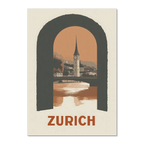 Zurich – A Window to the City - Poster featuring St. Peter’s Church in an arch design.